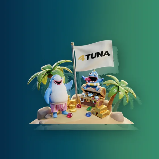 Decorative 4Tuna clean mobile-first product map character artwork